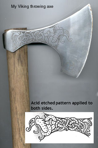 Etched Throwing Axe